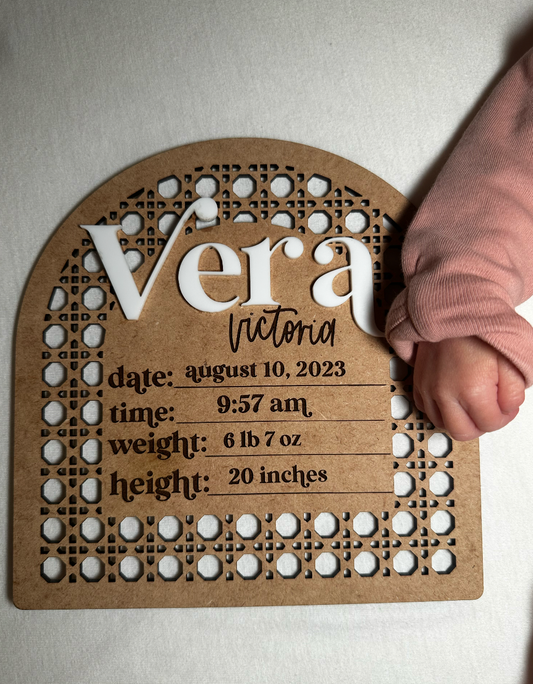 Olivia Rattan Birth Plate