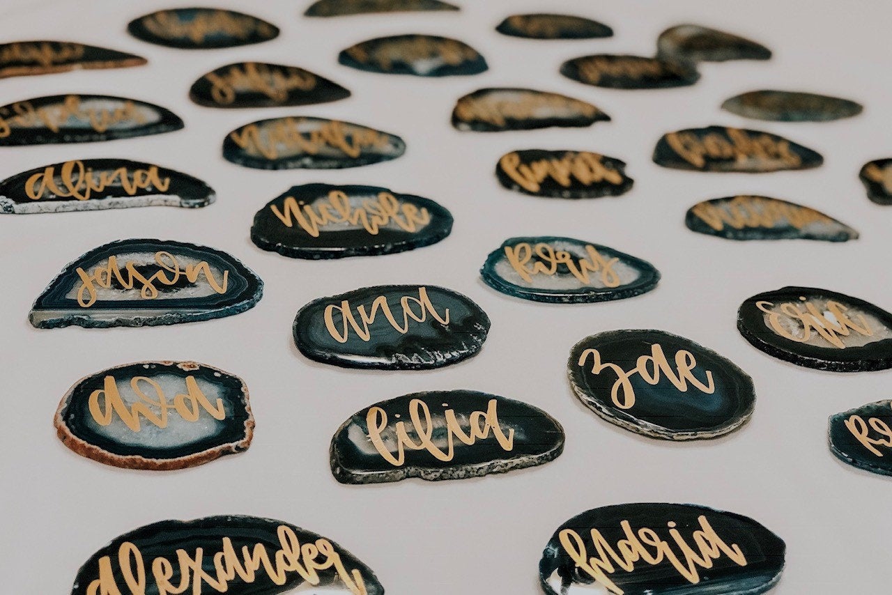 Agate Slice Personalized Place Card
