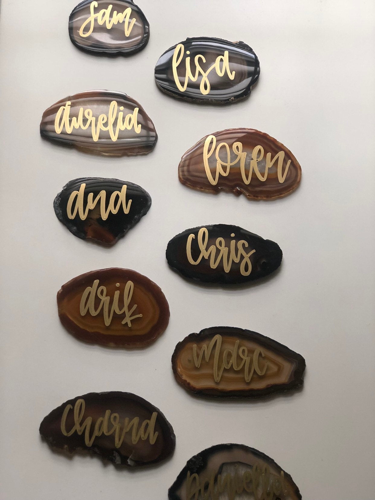 Agate Slice Personalized Place Card