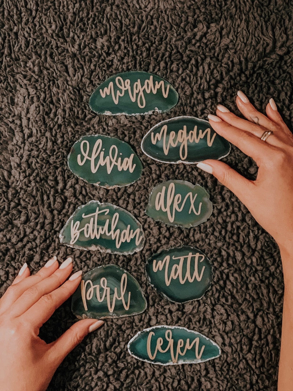 Agate Slice Personalized Place Card