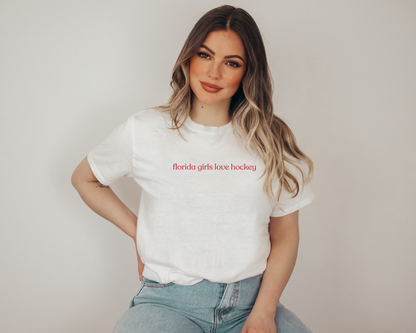 FLORIDA GIRLS LOVE HOCKEY TEE