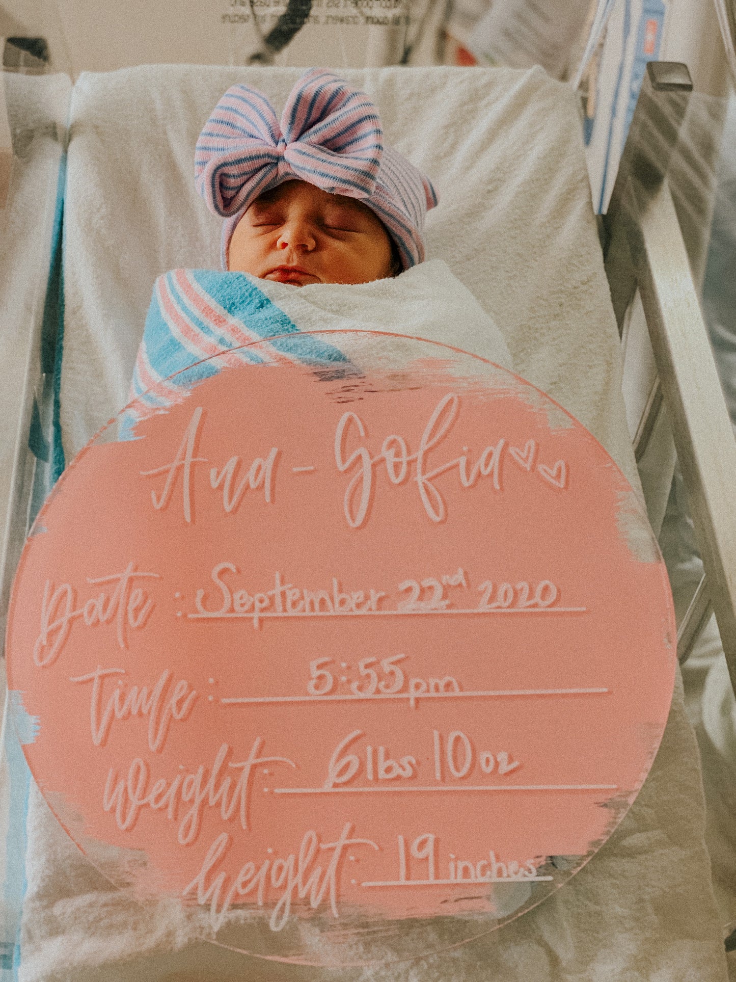 Sofi’s baby name plate